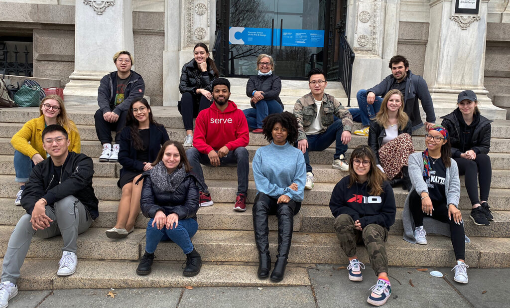 Group of People on Steps